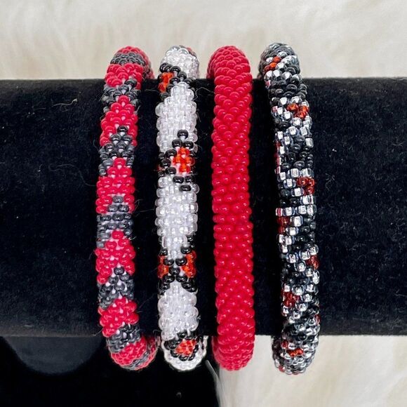 HAND CRAFTED in Nepal Beaded Bracelets (set of 4) #673 - Picture 4 of 4